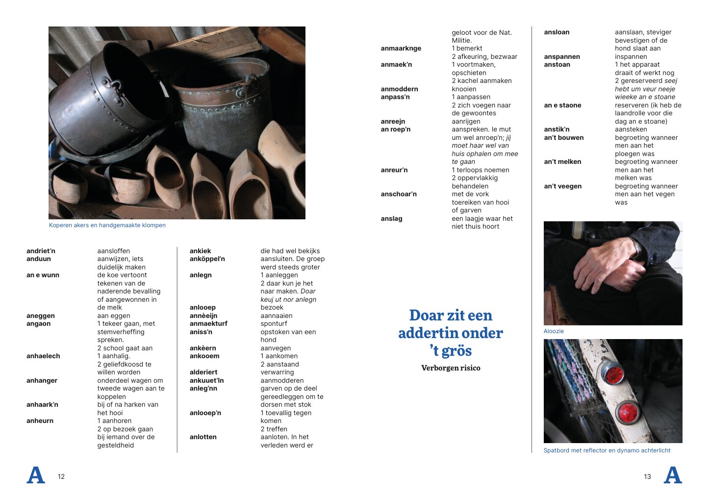 Inkijkpagina met streekwoorden en gebruiken
